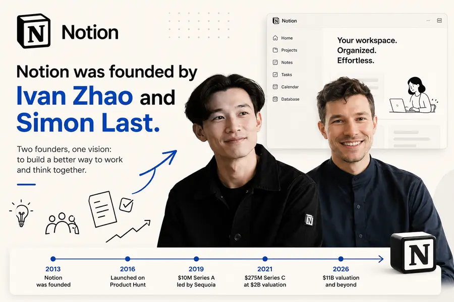 Notion was founded by Ivan Zhao and Simon Last