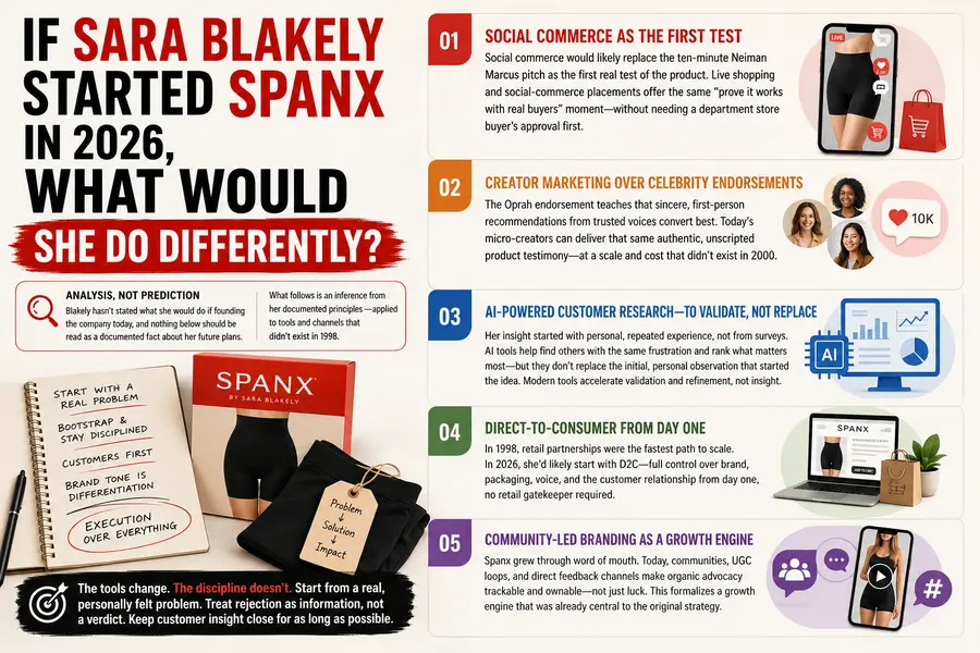 If Sara Blakely Started Spanx in 2026, What Would She Do Differently?