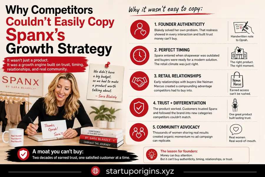 Why competitors couldn't easily copy Spanx's growth strategy and competitive moat