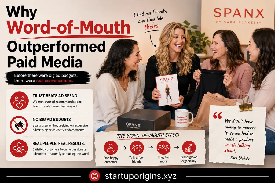 Why word-of-mouth outperformed paid advertising in Spanx's early growth