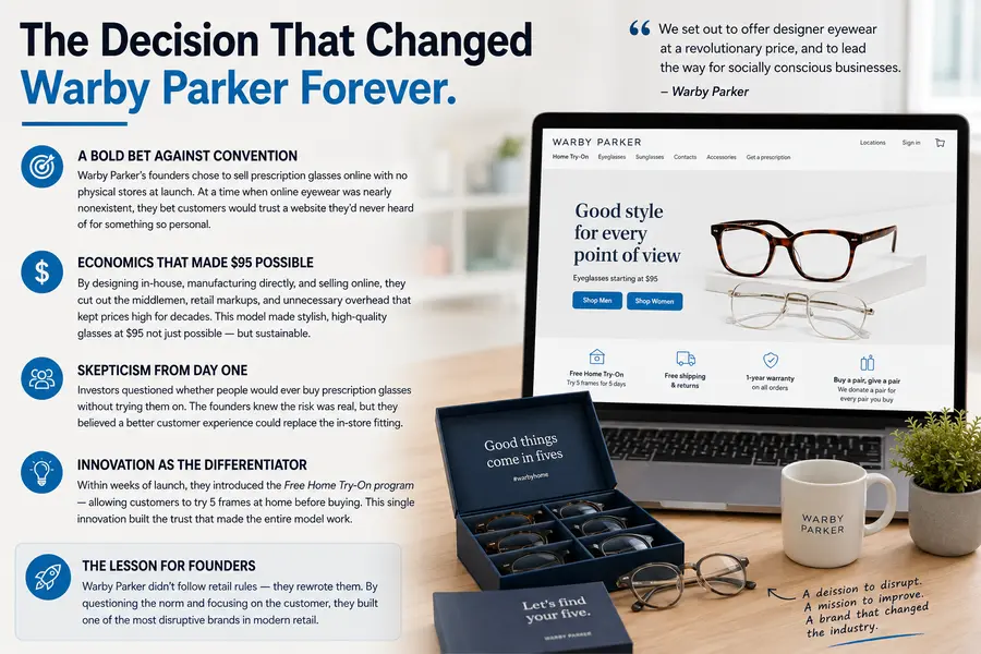 How Warby Parker Started by Selling Affordable Glasses Online 5 The Decision That Changed Warby Parker Forever